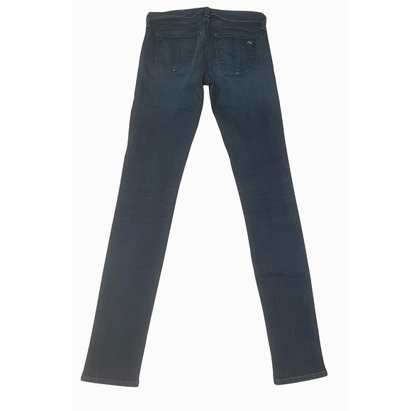 Rag & bone skinny jeans size 25 women blue dark wash‎ low rise denim 28x31 - Picture 2 of 6
